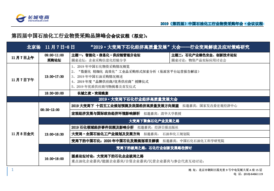 2019(第四屆)中國(guó)石油化工行業(yè)物資采購(gòu)年會(huì)·會(huì)議議程 企業(yè)動(dòng)態(tài) 第4張-