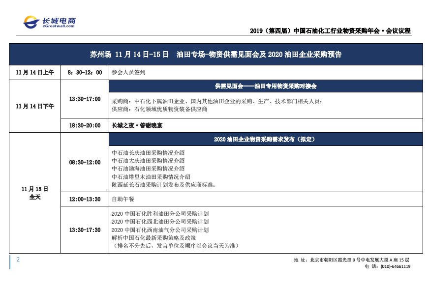 2019(第四屆)中國(guó)石油化工行業(yè)物資采購(gòu)年會(huì)·會(huì)議議程 企業(yè)動(dòng)態(tài) 第5張-
